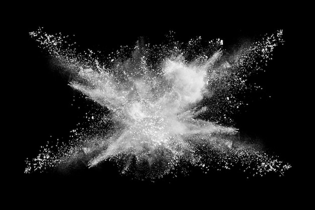 White powder explosion on black.  