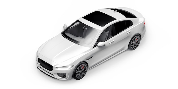 White Premium sports sedan 3D illustration