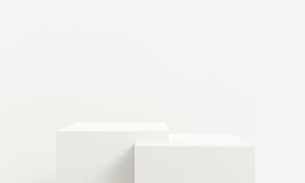 White product display stage platform background minimalist white podium