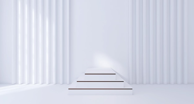 White Product Podium Minimal Scene for Advertising