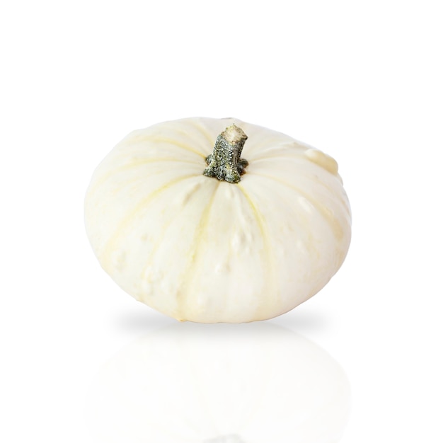 White pumpkin isolated on white background