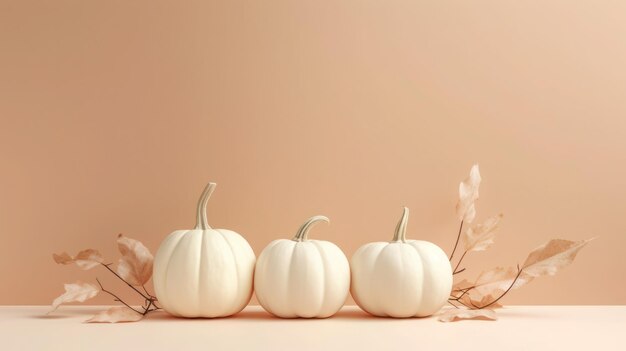 White pumpkin with copy space