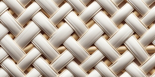 White rattan wooden basket weaving background AI Generated