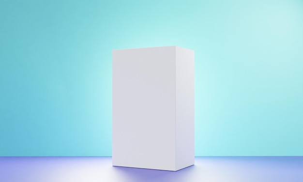 White Realistic Square Box Mockup, Blank Cardboard Shoe box, 3d Render ready for your design