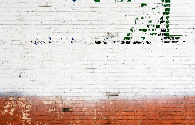 White and red brick wall urban Background