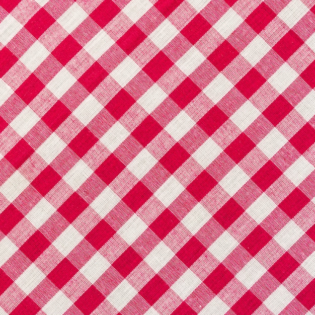 White and red checkered background close up