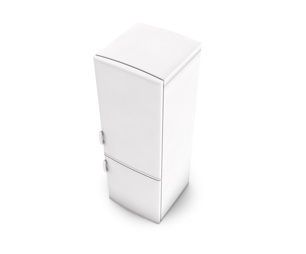 White Refrigerator Isolated. 3D rendering