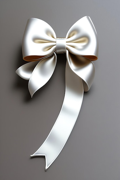 White ribbon bow