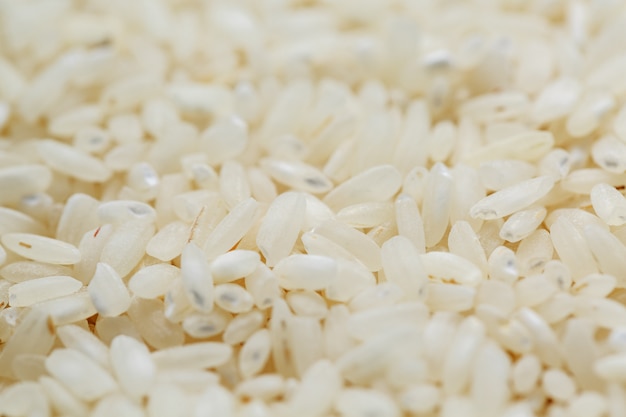 White rice top view close-up