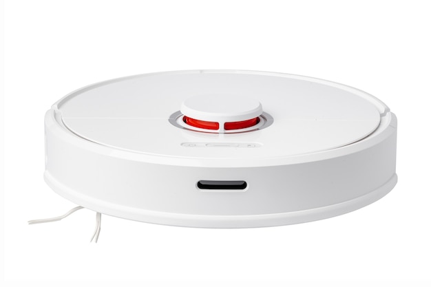 White robotic vacuum cleaner isolated on white