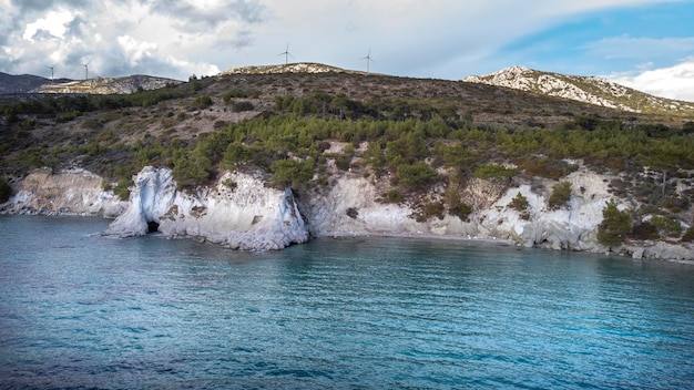 White rocks bay, Karaburun - İzmir - Turkey. Natural cave in the sea. Turkish name; Beyaz Kayalar Koyu - Karaburun