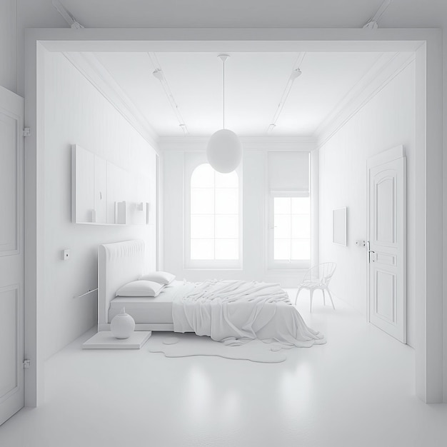 White room empty room generative AI