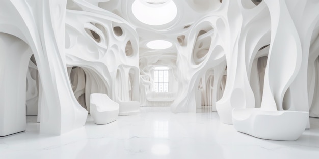 A white room with a white ceiling and a white ceiling.