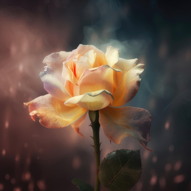 White rose in soft color Made with blur style for background