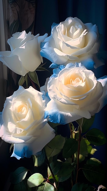 White roses in a vase