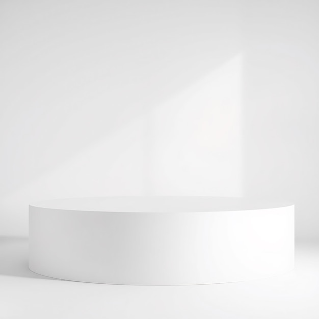 Photo white round podium with soft lighting