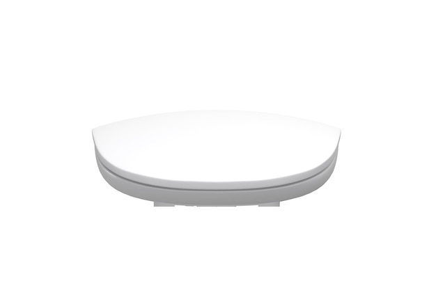 A white round toilet seat with a white lid.