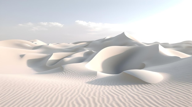 A white sand dunes with blue sky