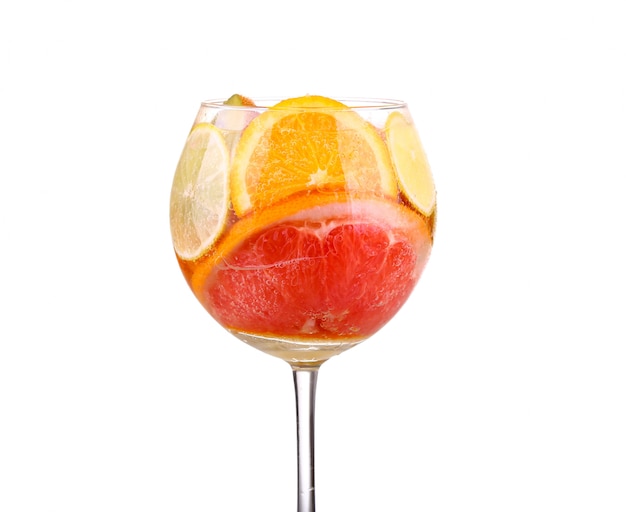 White Sangria in stemware on white