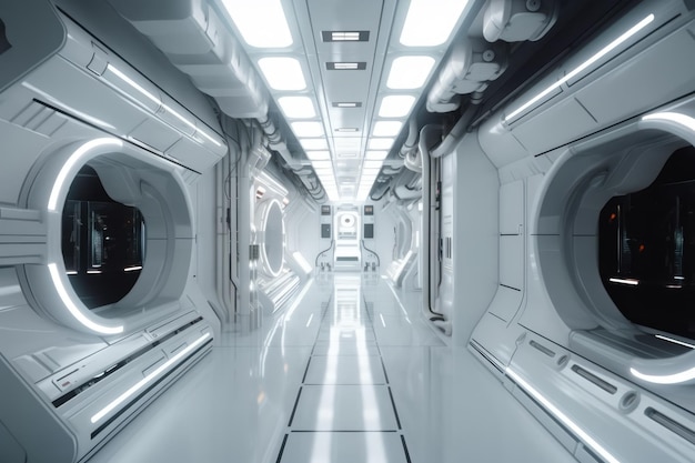 A white scifi hallway