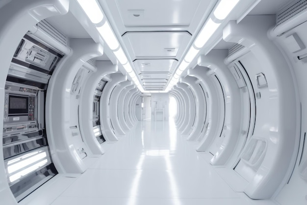 A white scifi hallway