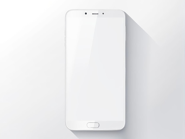 White screen smartphone mockup isolated on a white background