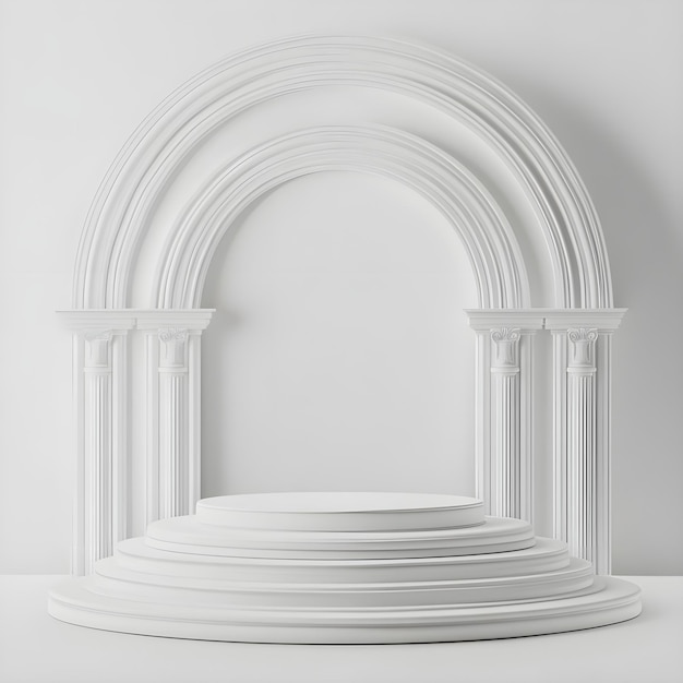 Photo a white sculpture with a white arch that says  the name of the sculpture