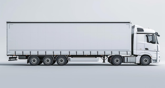 Photo white semitrailer truck on a white background