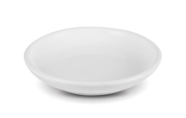 White seramic bowl on white space