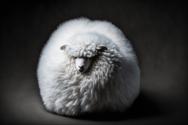 White sheep skin that is stunningly isolated against a dark background