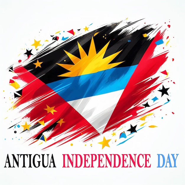 Photo a white sheet with a red ribbon and the word antigua and barbuda independence on it jpg