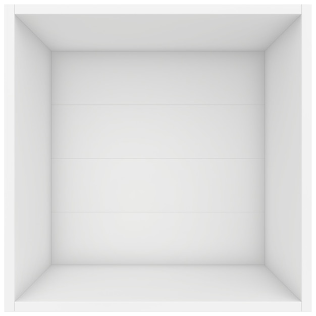 white shelf box. 3d render on white background.