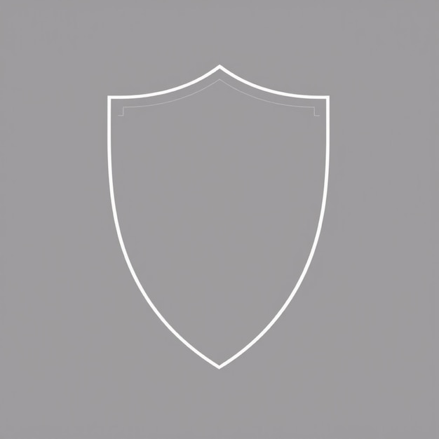 a white shield with a white outline on it