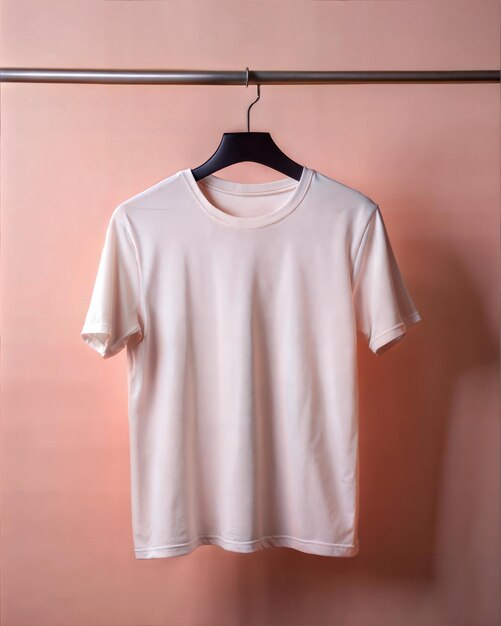 Photo a white shirt hanging on a hanger with a white t shirt hanging on a hanger