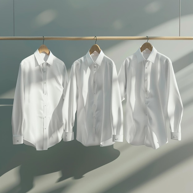 a white shirt is hanging on a hanger with a white shirt on it