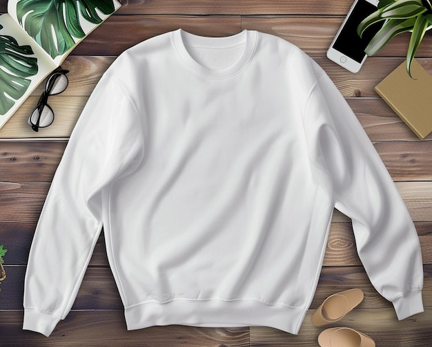 Photo a white shirt with a palm leaf on the top of it