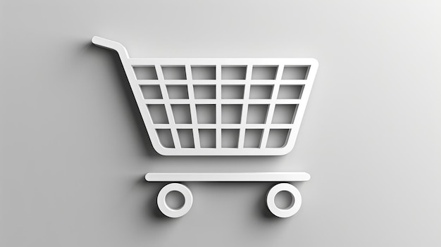 A white shopping cart icon