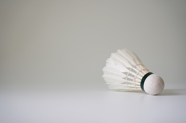 white shuttlecock badminton on white background with empty space for text