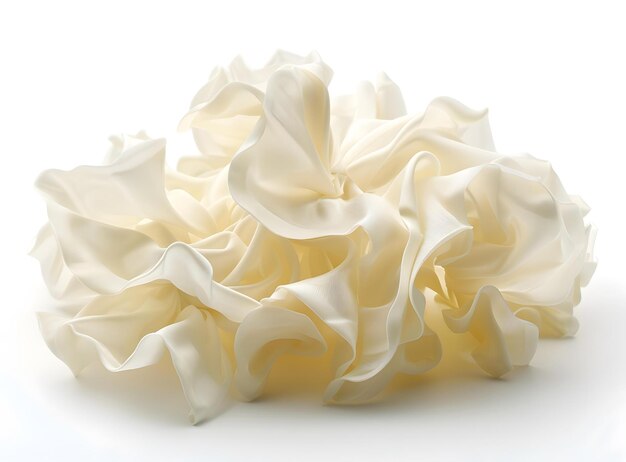 White silk fabric on white background