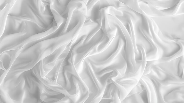 Photo white silk fabric with elegant soft waves smooth and shiny satin textile background