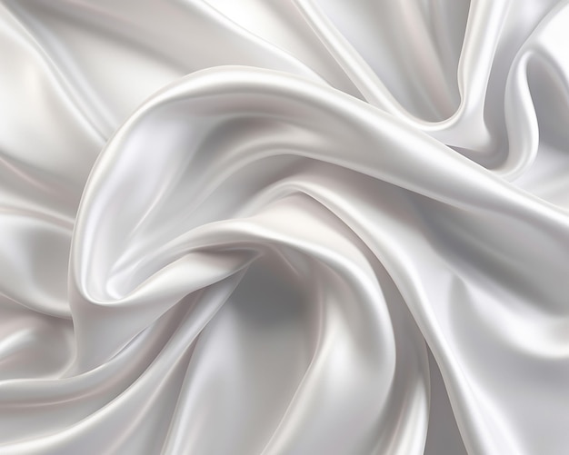 A white silk fabric with a soft fabric texture that is soft and silky.