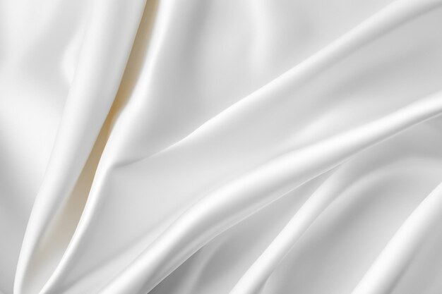 Photo white silk folded fabric background