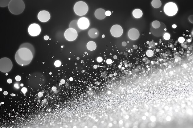 Photo white and silver glitter background with space for text white and grey glitter bokeh white bokeh