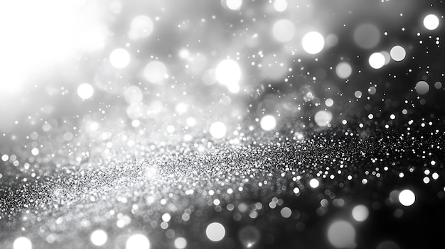 Photo white and silver glitter background with space for text white and grey glitter bokeh white bokeh