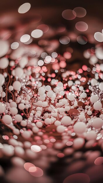 Photo white silver and pink abstract bokeh lights defocused background