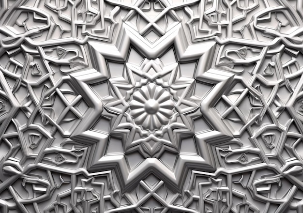 A white and silver wallpaper with a geometric design.