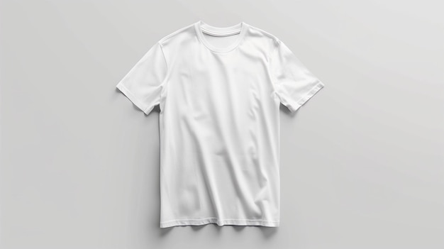 White simple classic tshirt on white background mockup