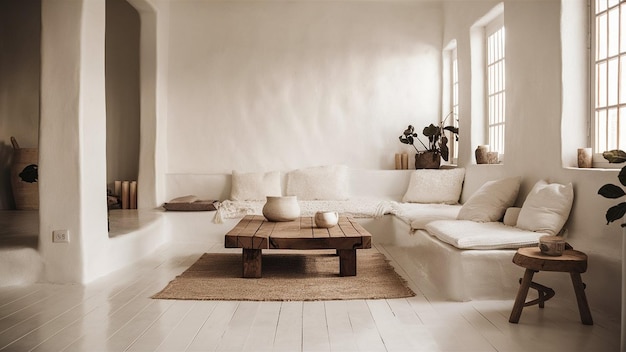 white simple living room interior background photo