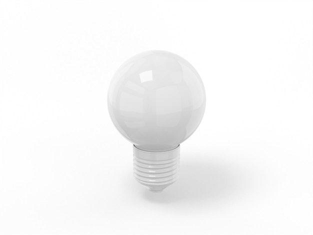 White single color lamp on a white monochrome background. Minimalistic design object. 3d rendering icon ui ux interface element.