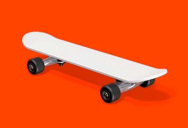 White skateboard 3d rendering.